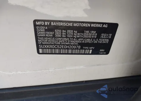 2014 BMW X5 xDrive35I z USA, uszkodzony, nr VIN 5UXKR0C52E0H20978
